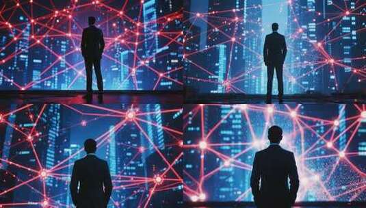 商务人士凝视网络科技背景高清在线视频素材下载