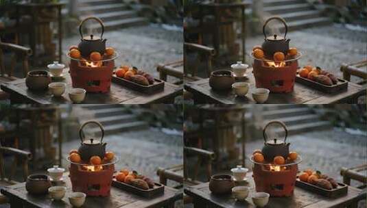 冬至围炉煮茶温暖治愈慢生活视频高清在线视频素材下载