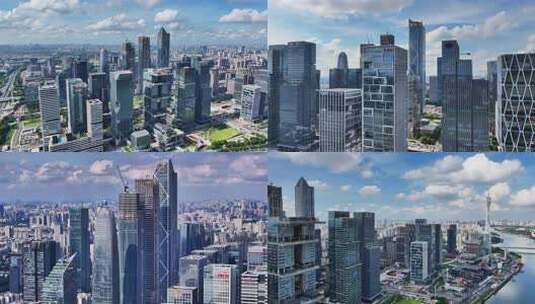 广州琶洲互联网聚集区CBD航拍合集高清在线视频素材下载