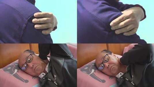 老人颈肩痛高清在线视频素材下载