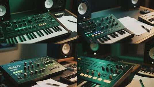 电子合成器及音箱设备高清在线视频素材下载