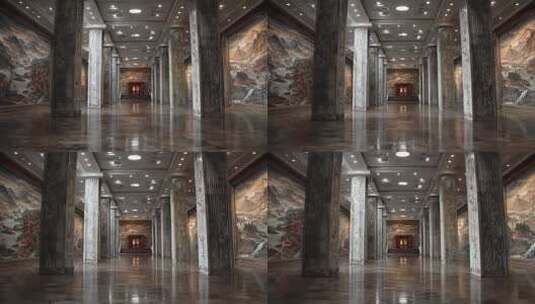 庄严肃穆的人民大会堂内部场景展示高清在线视频素材下载