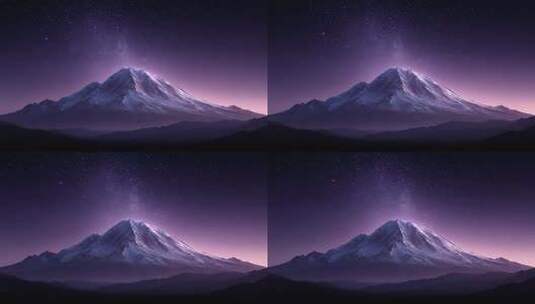 星空下的雪山壮丽景色令人心旷神怡高清在线视频素材下载