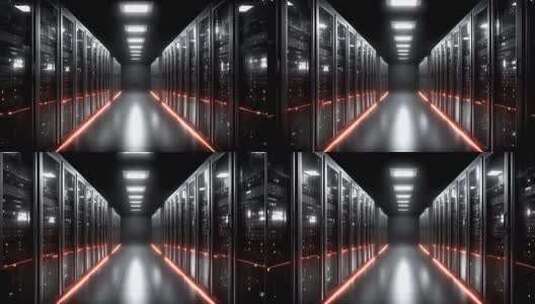 数据中心服务器阵列高效稳定运行高清在线视频素材下载