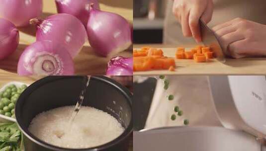 电饭煲焖饭高清在线视频素材下载