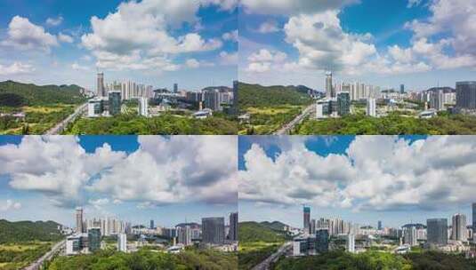 珠海新香洲蓝天白云延时摄影高清在线视频素材下载