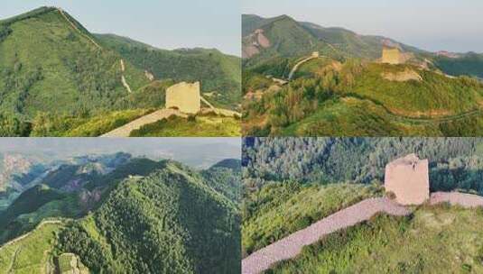 绿意葱茏张家口凤凰山长城 野长城高清在线视频素材下载