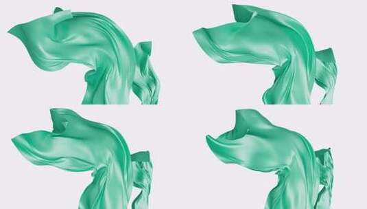 青色柔软光滑的布料背景动画高清在线视频素材下载