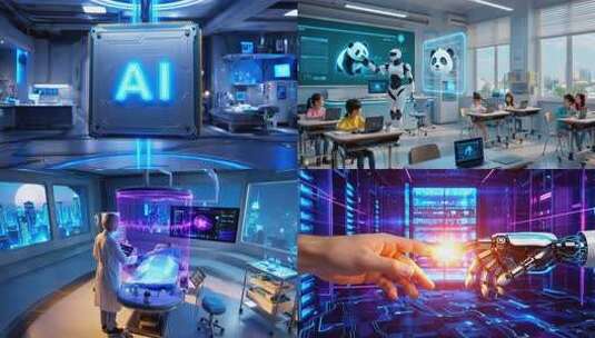 科技实验室中的人工智能芯片AI高清在线视频素材下载