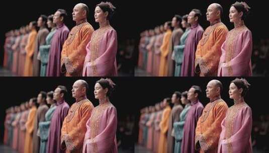 庄严肃穆的传统中式婚礼仪式现场高清在线视频素材下载