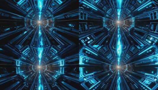 科技感蓝色隧道背景素材高清在线视频素材下载