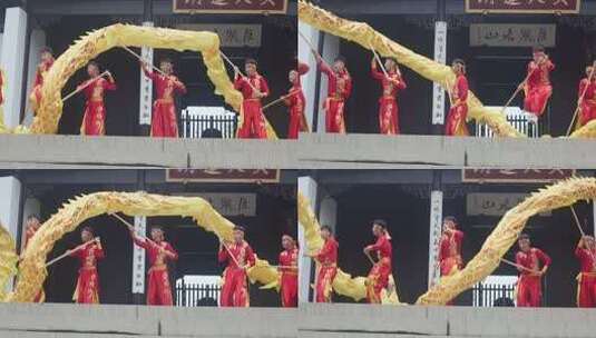 舞龙表演民俗素材高清在线视频素材下载