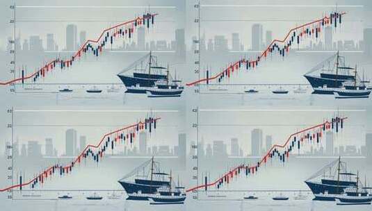 城市背景下的股市K线素材高清在线视频素材下载