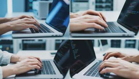 双手在笔记本电脑上打字画面高清在线视频素材下载