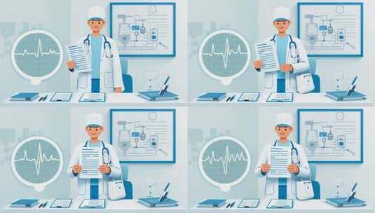 医生持病历医疗场景素材高清在线视频素材下载