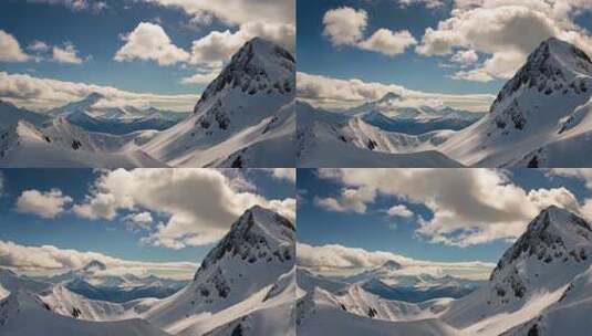 雪山自然风光全景高清在线视频素材下载