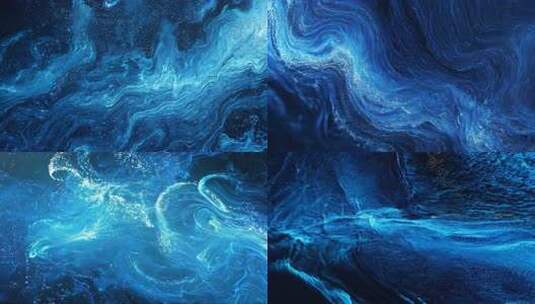 蓝色粒子流星光科技感高清在线视频素材下载