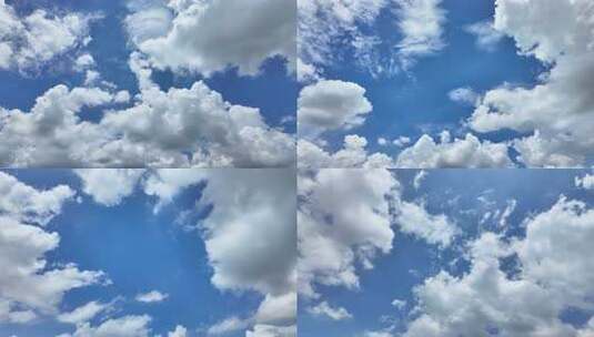 蓝天白云下的蓬松云朵云延时万里云卷云舒高清在线视频素材下载