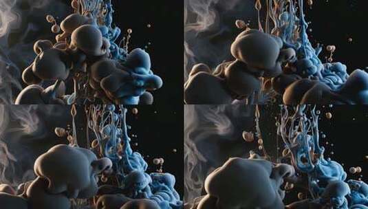 3D渲染抽象流体形态素材高清在线视频素材下载