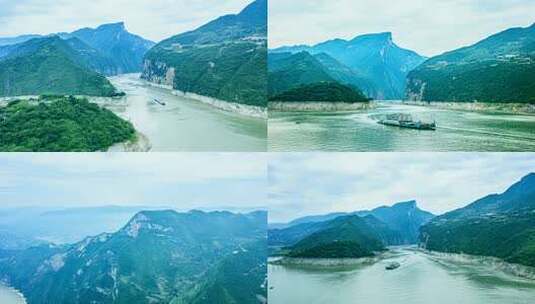 长江三峡游船自然风光高清在线视频素材下载