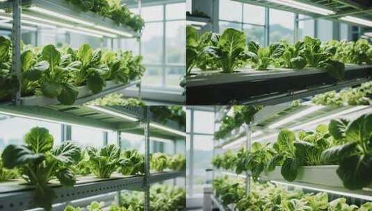 温室大棚内蔬菜种植场景高清在线视频素材下载