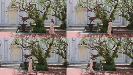 在新加坡旅行的年轻女子高清在线视频素材下载