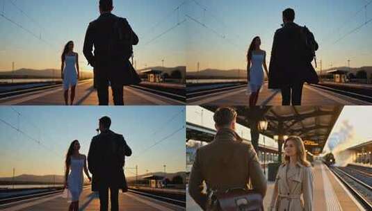 站台的相遇和离别高清在线视频素材下载