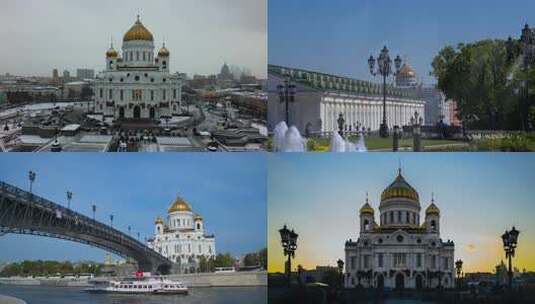 俄罗斯教堂冬季全景高清在线视频素材下载