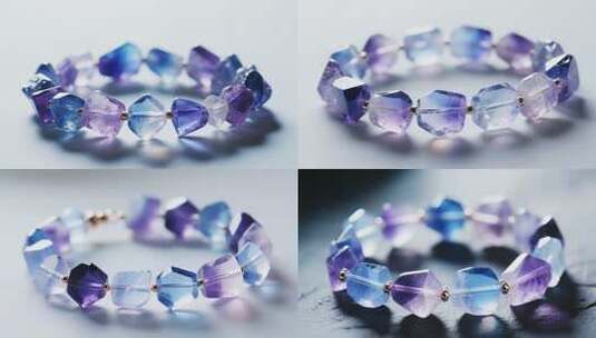 彩色水晶手链特写素材高清在线视频素材下载