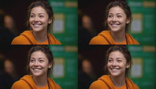 自信微笑的年轻女性展现积极乐观心态高清在线视频素材下载