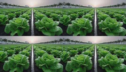 生机盎然的田园：蔬菜在阳光下茁壮成长高清在线视频素材下载