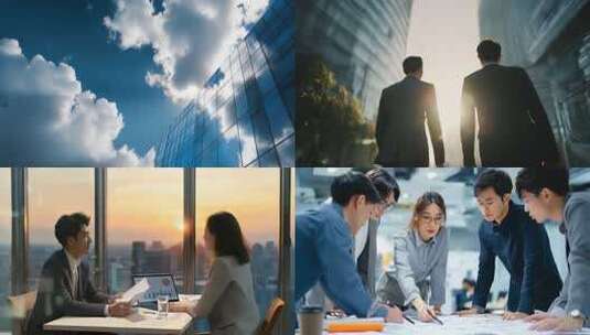 商务团队办公讨论场景高清在线视频素材下载