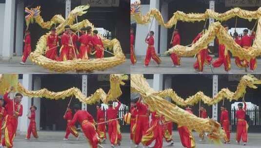 舞龙表演民俗活动素材高清在线视频素材下载