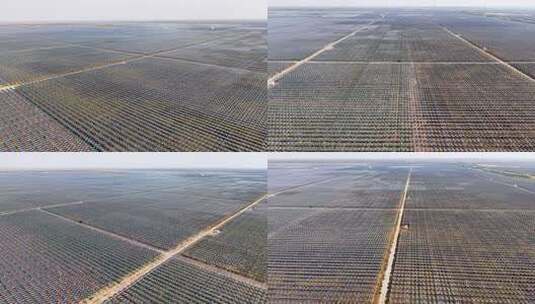 西北大面积光伏电站高清在线视频素材下载