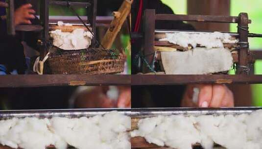 手工织布机纺织画面高清在线视频素材下载