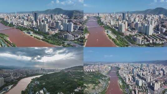 兰州大景航拍视频素材高清在线视频素材下载