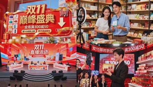 双11直播带货狂欢现场 电商大促直播活动高清在线视频素材下载
