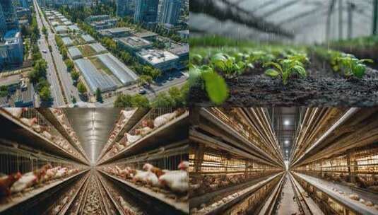 温室中动植物幼苗生长画面高清在线视频素材下载