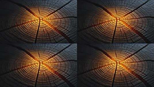 木材年轮中心光芒四射的纹理特写高清在线视频素材下载
