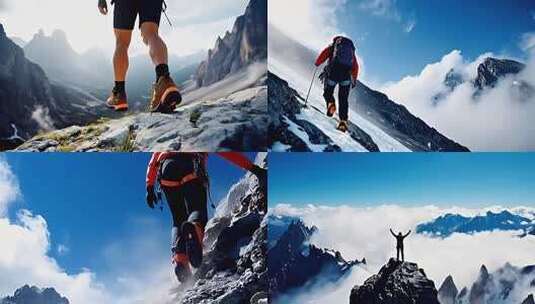 登山的脚步高清在线视频素材下载