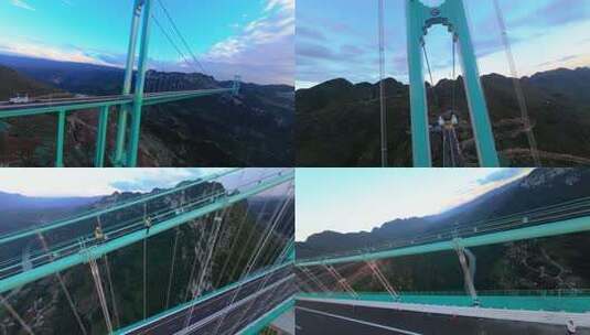 穿越机航拍贵州花江峡谷大桥-世界第一高桥高清在线视频素材下载