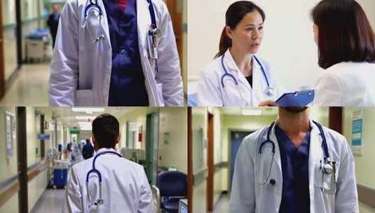 医院医生护士背影ai素材原创高清在线视频素材下载