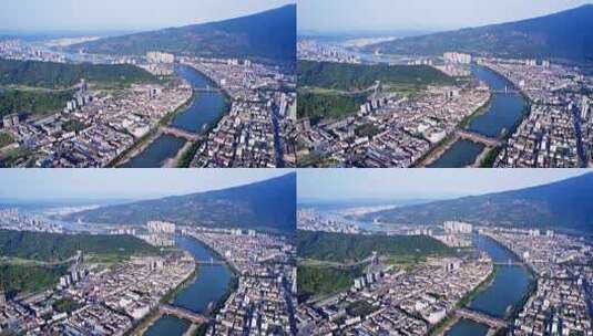 雅安市高视角城市风光航拍雅安廊桥高清在线视频素材下载