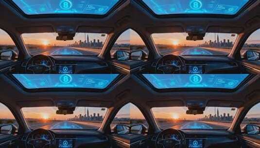 汽车内科技感智能驾驶界面高清在线视频素材下载