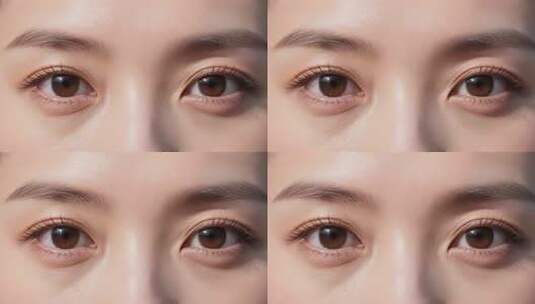 女性眼睛微距特写高清在线视频素材下载