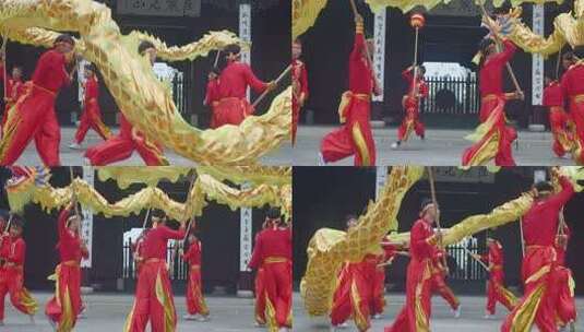 舞龙表演民俗活动素材高清在线视频素材下载