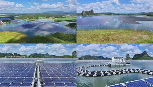 水面太阳能光伏发电高清在线视频素材下载