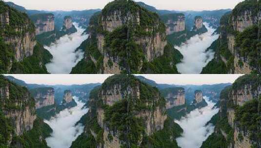 张家界山脉云海景观高清在线视频素材下载