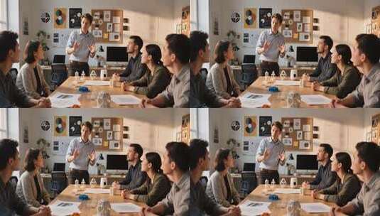 办公室团队会议讨论场景高清在线视频素材下载