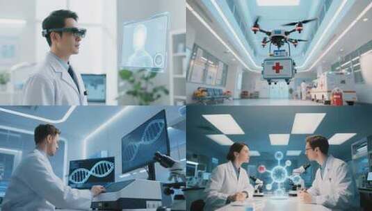 智慧医疗未来健康AI医疗医院医学科技医疗高清在线视频素材下载